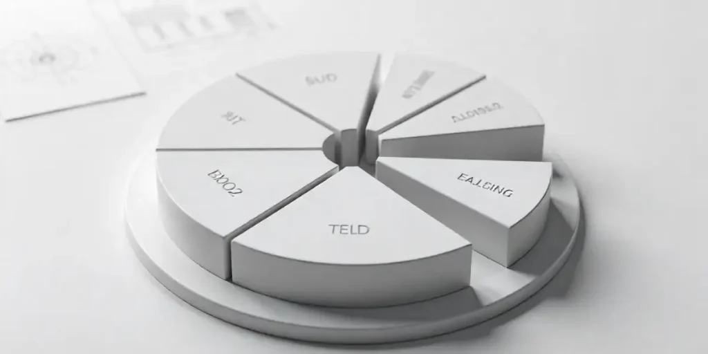 segmented 3D pie chart model
